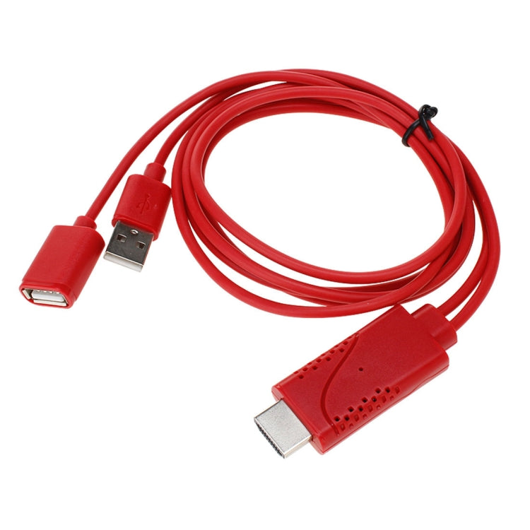 USB Male + USB 2.0 Female to HDMI Phone to HDTV Adapter Cable(Red) by buy2fix