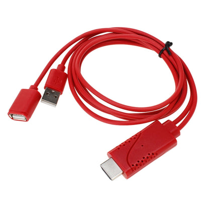 USB Male + USB 2.0 Female to HDMI Phone to HDTV Adapter Cable(Red) by buy2fix