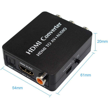 HDMI to AV Audio Converter Support SPDIF Coaxial Audio NTSC PAL Composite Video HDMI to 3RCA Adapter for TV /PC /PS3 / Blue-ray DVD by buy2fix