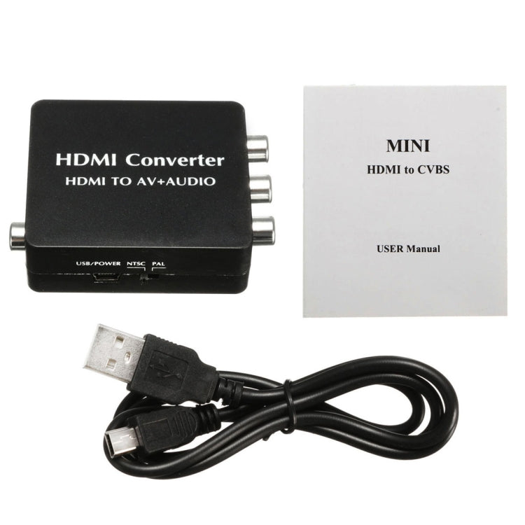 HDMI to AV Audio Converter Support SPDIF Coaxial Audio NTSC PAL Composite Video HDMI to 3RCA Adapter for TV /PC /PS3 / Blue-ray DVD by buy2fix