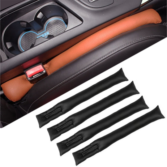 4 pièces accessoires de style de voiture remplissage d'écart de siège coussin en cuir entretoise de protection barre de fente plus douce bouchon de remplissage d'écart de voiture (livraison de couleur aléatoire)