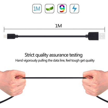 HAWEEL 1m High Speed 35 Cores 8 Pin to USB Sync Charging Cable for iPhone, iPad(Black) by buy2fix