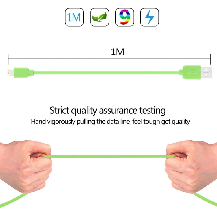 HAWEEL 1m High Speed 35 Cores 8 Pin to USB Sync Charging Cable for iPhone, iPad(Green) by buy2fix