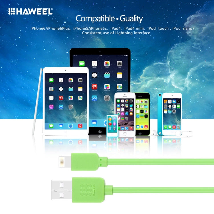 HAWEEL 1m High Speed 35 Cores 8 Pin to USB Sync Charging Cable for iPhone, iPad(Green) by buy2fix