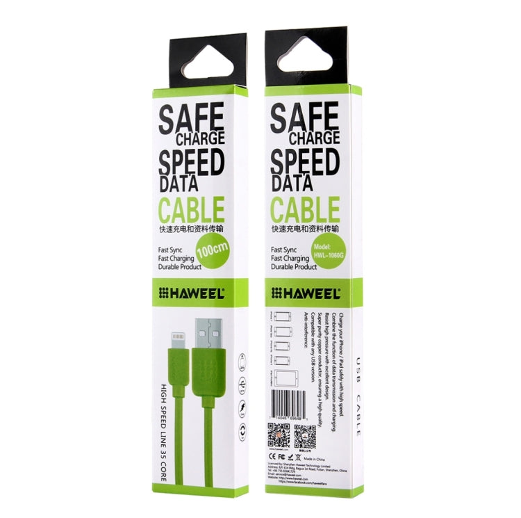 HAWEEL 1m High Speed 35 Cores 8 Pin to USB Sync Charging Cable for iPhone, iPad(Green) by buy2fix
