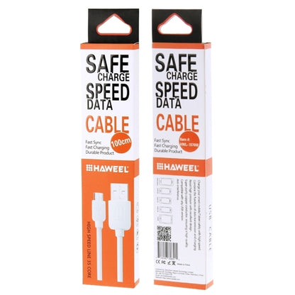 HAWEEL 1m High Speed 35 Cores Micro USB to USB Data Sync Charging Cable(White) - Micro USB Cable by buy2fix | Online Shopping UK | buy2fix