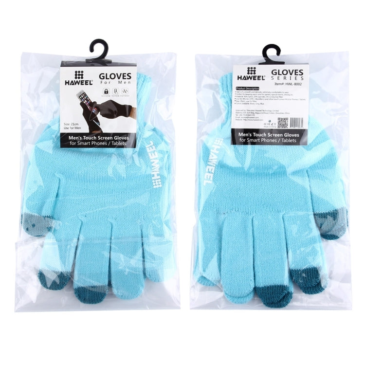 HAWEEL Three Fingers Touch Screen Gloves for Men, For iPhone, Galaxy, Huawei, Xiaomi, HTC, Sony, LG and other Touch Screen Devices(Blue) - Touch Gloves by HAWEEL | Online Shopping UK | buy2fix