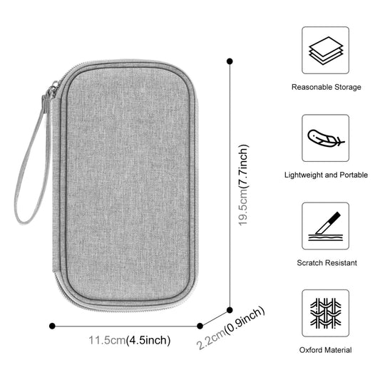HAWEEL Electronic Organizer Storage Bag for Cellphones, Power Bank, Cables, Mouse, Earphones(Grey) - Digital Storage Bag by HAWEEL | Online Shopping UK | buy2fix
