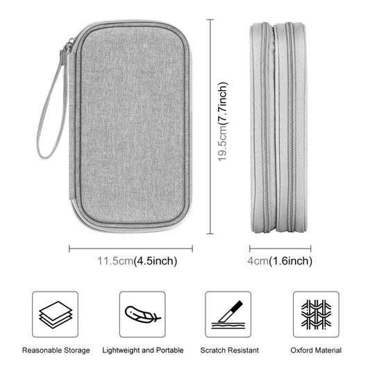 HAWEEL Electronic Organizer Double Layers Storage Bag for Cables, Charger, Power Bank, Phones, Earphones (Grey) - Digital Storage Bag by HAWEEL | Online Shopping UK | buy2fix