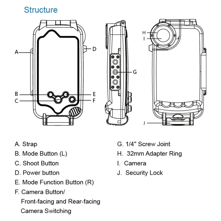For iPhone X / XS HAWEEL 40m/130ft Diving Case, Photo Video Taking Underwater Housing Cover(Transparent) - More iPhone Cases by HAWEEL | Online Shopping UK | buy2fix