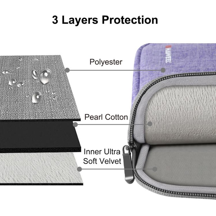 HAWEEL 9.7 inch Sleeve Case Zipper Briefcase Carrying Bag, For iPad 9.7 inch / iPad Pro 9.7 inch, Galaxy, Lenovo, Sony, Xiaomi, Huawei 9.7 inch Tablets(Purple) - Other by HAWEEL | Online Shopping UK | buy2fix