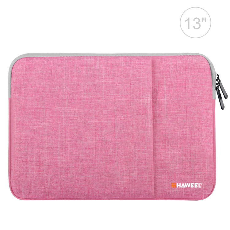 HAWEEL 13.0 inch Sleeve Case Zipper Briefcase Laptop Carrying Bag, For Macbook, Samsung, Lenovo, Sony, DELL Alienware, CHUWI, ASUS, HP, 13 inch and Below Laptops(Pink) - 13.3 inch by HAWEEL | Online Shopping UK | buy2fix