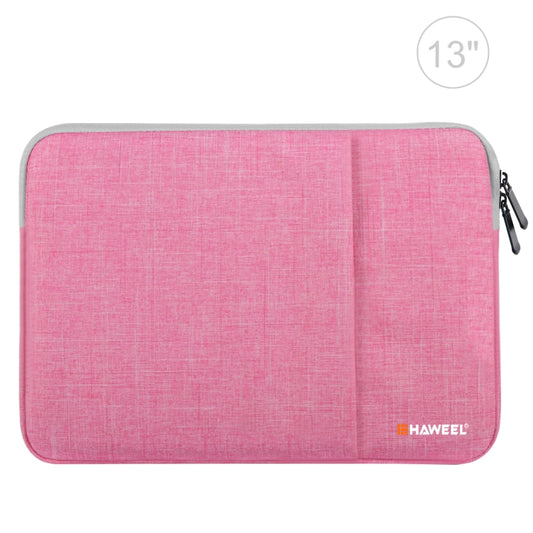 HAWEEL 13.0 inch Sleeve Case Zipper Briefcase Laptop Carrying Bag, For Macbook, Samsung, Lenovo, Sony, DELL Alienware, CHUWI, ASUS, HP, 13 inch and Below Laptops(Pink) - 13.3 inch by HAWEEL | Online Shopping UK | buy2fix