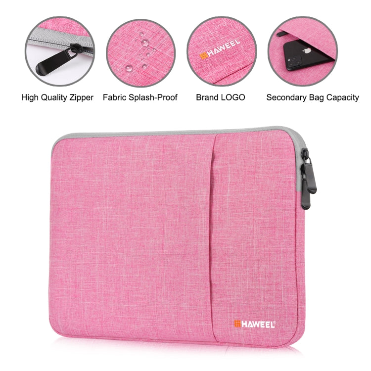 HAWEEL 13.0 inch Sleeve Case Zipper Briefcase Laptop Carrying Bag, For Macbook, Samsung, Lenovo, Sony, DELL Alienware, CHUWI, ASUS, HP, 13 inch and Below Laptops(Pink) - 13.3 inch by HAWEEL | Online Shopping UK | buy2fix