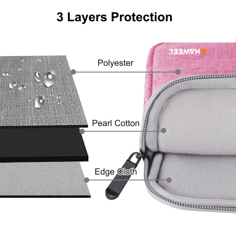 HAWEEL 13.0 inch Sleeve Case Zipper Briefcase Laptop Carrying Bag, For Macbook, Samsung, Lenovo, Sony, DELL Alienware, CHUWI, ASUS, HP, 13 inch and Below Laptops(Pink) - 13.3 inch by HAWEEL | Online Shopping UK | buy2fix