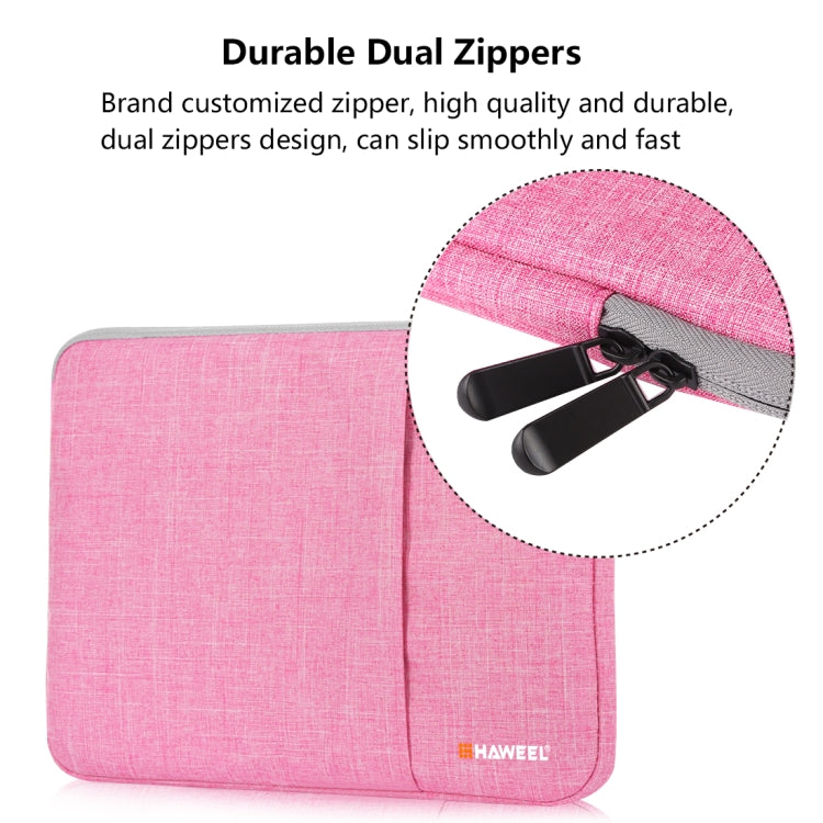 HAWEEL 13.0 inch Sleeve Case Zipper Briefcase Laptop Carrying Bag, For Macbook, Samsung, Lenovo, Sony, DELL Alienware, CHUWI, ASUS, HP, 13 inch and Below Laptops(Pink) - 13.3 inch by HAWEEL | Online Shopping UK | buy2fix