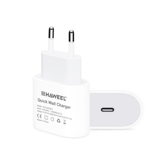 HAWEEL PD 20W Single USB-C / Type-C Interface QC Reiseladegerät, unterstützt volles QC-Protokoll, EU-Stecker