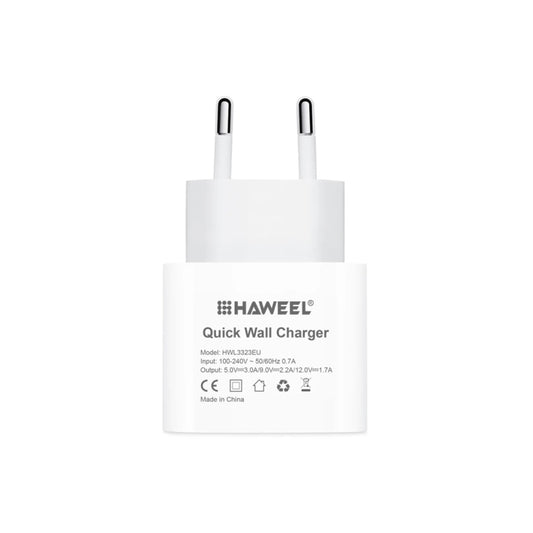 HAWEEL PD 20W Single USB-C / Type-C Interface QC Travel Charger, Support Full QC Protocol, EU Plug - USB Charger by buy2fix | Online Shopping UK | buy2fix