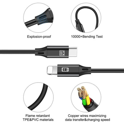 HAWEEL 1m USB-C / Type-C to 8 Pin OTG Sync Data / Charging Cable by buy2fix