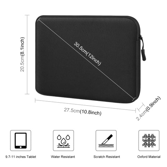 HAWEEL 11 inch Tablet Sleeve Case Zipper Briefcase Bag for 9.7-11.0 inch Tablets(Black) - 10 - 11 inch by HAWEEL | Online Shopping UK | buy2fix