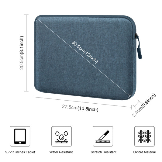 HAWEEL 11 inch Tablet Sleeve Case Zipper Briefcase Bag for 9.7-11.0 inch Tablets(Dark Blue) - 10 - 11 inch by HAWEEL | Online Shopping UK | buy2fix