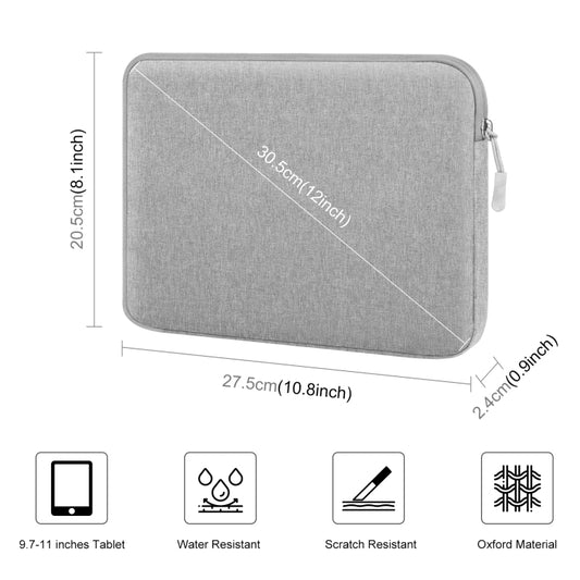 HAWEEL 11 inch Tablet Sleeve Case Zipper Briefcase Bag for 9.7-11.0 inch Tablets(Grey) - 10 - 11 inch by HAWEEL | Online Shopping UK | buy2fix