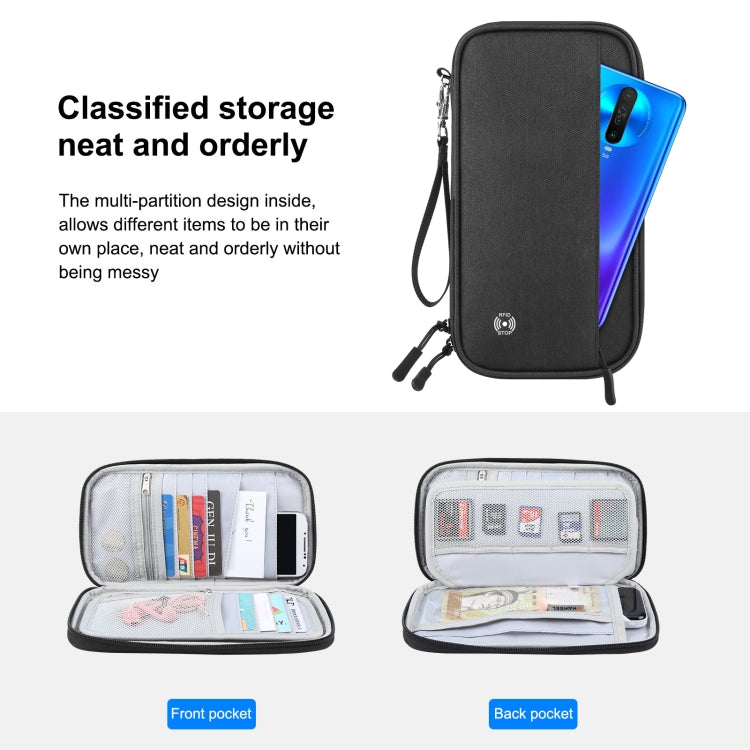 HAWEEL Clutch Bag Passport Wallet Document Organizer Credit Cards Case Bag (Black) - Card & Passport Bags by HAWEEL | Online Shopping UK | buy2fix