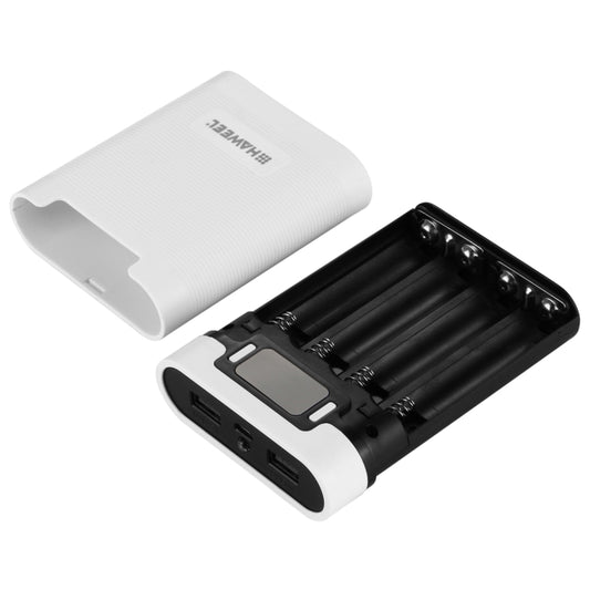 HAWEEL DIY 4 x 18650 Battery (Not Included) 10000mAh Power Bank Shell Box with 2 x USB Output & Display for iPhone, Galaxy, Sony, HTC, Google, Huawei, Xiaomi, Lenovo and other Smartphones(White) - Power Bank Box by HAWEEL | Online Shopping UK | buy2fix