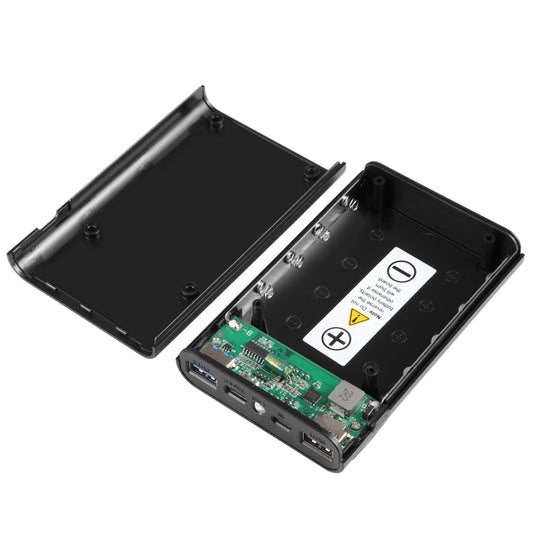 HAWEEL DIY 4x 18650 Battery (Not Included) 12000mAh Dual-way QC Charger Power Bank Shell Box with 2x USB Output & Display,  Support QC 2.0 / QC 3.0 / FCP / SFCP /  AFC / MTK / BC 1.2 / PD(Black) - Power Bank Box by HAWEEL | Online Shopping UK | buy2fix