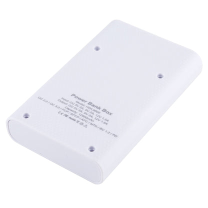 HAWEEL DIY 4x 18650 Battery (Not Included) 12000mAh Dual-way QC Charger Power Bank Shell Box with 2x USB Output & Display, Support QC 2.0 / QC 3.0 / FCP / SFCP / AFC / MTK / BC 1.2 / PD(White) by buy2fix