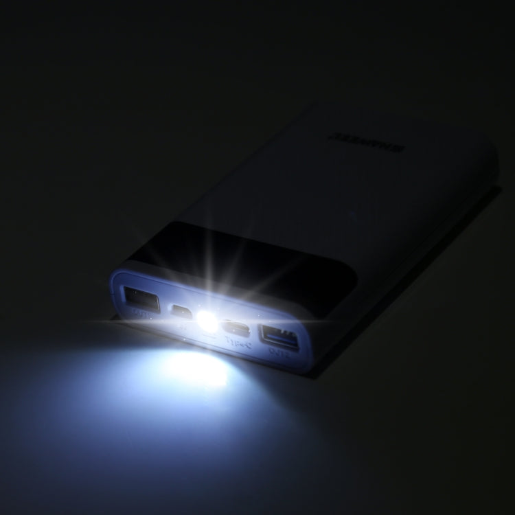 HAWEEL DIY 4x 18650 Battery (Not Included) 12000mAh Dual-way QC Charger Power Bank Shell Box with 2x USB Output & Display, Support QC 2.0 / QC 3.0 / FCP / SFCP / AFC / MTK / BC 1.2 / PD(White) by buy2fix