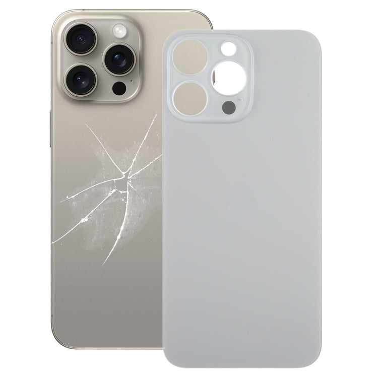 For iPhone 15 Pro Max Easy Replacement Big Camera Hole Glass Back Battery Cover(Titanium) - Back Cover by buy2fix | Online Shopping UK | buy2fix