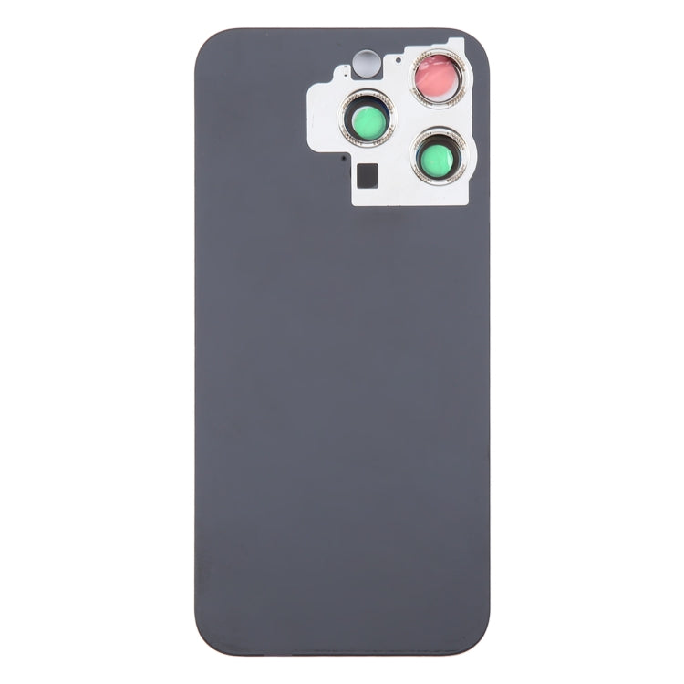 For iPhone 15 Pro Max Glass Battery Back Cover with Camera Lens Cover(Black) - Back Cover by buy2fix | Online Shopping UK | buy2fix