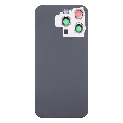 For iPhone 15 Pro Max Glass Battery Back Cover with Camera Lens Cover(Black) - Back Cover by buy2fix | Online Shopping UK | buy2fix