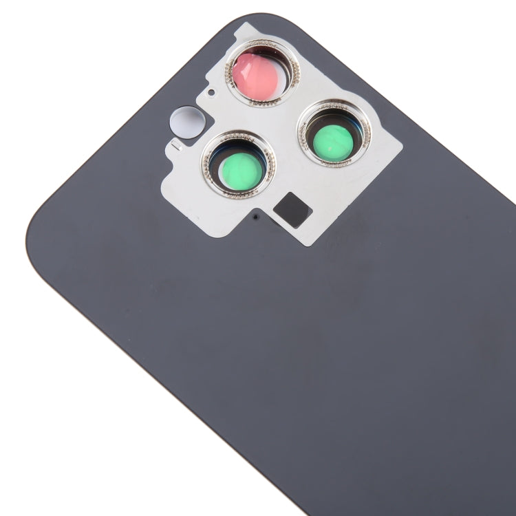 For iPhone 15 Pro Max Glass Battery Back Cover with Camera Lens Cover(Black) - Back Cover by buy2fix | Online Shopping UK | buy2fix