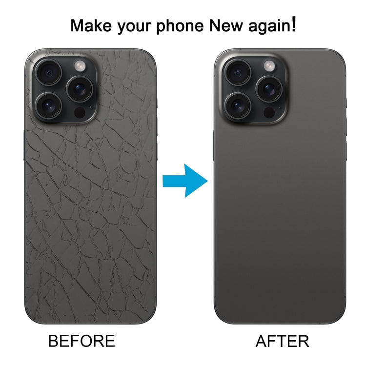 For iPhone 15 Pro Max Glass Battery Back Cover with Camera Lens Cover(Black) - Back Cover by buy2fix | Online Shopping UK | buy2fix