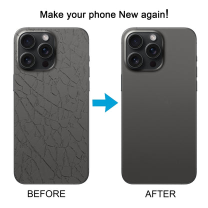 For iPhone 15 Pro Max Glass Battery Back Cover with Camera Lens Cover(Black) - Back Cover by buy2fix | Online Shopping UK | buy2fix