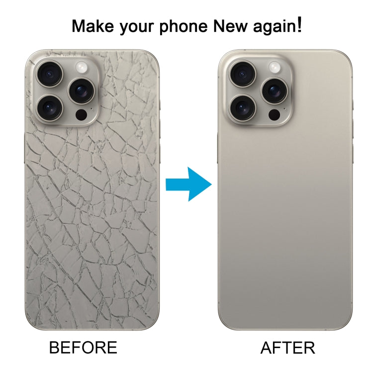 For iPhone 15 Pro Max Glass Battery Back Cover with Camera Lens Cover(Grey) - Back Cover by buy2fix | Online Shopping UK | buy2fix