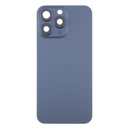 For iPhone 15 Pro Max Glass Battery Back Cover with Camera Lens Cover(Blue) - Back Cover by buy2fix | Online Shopping UK | buy2fix