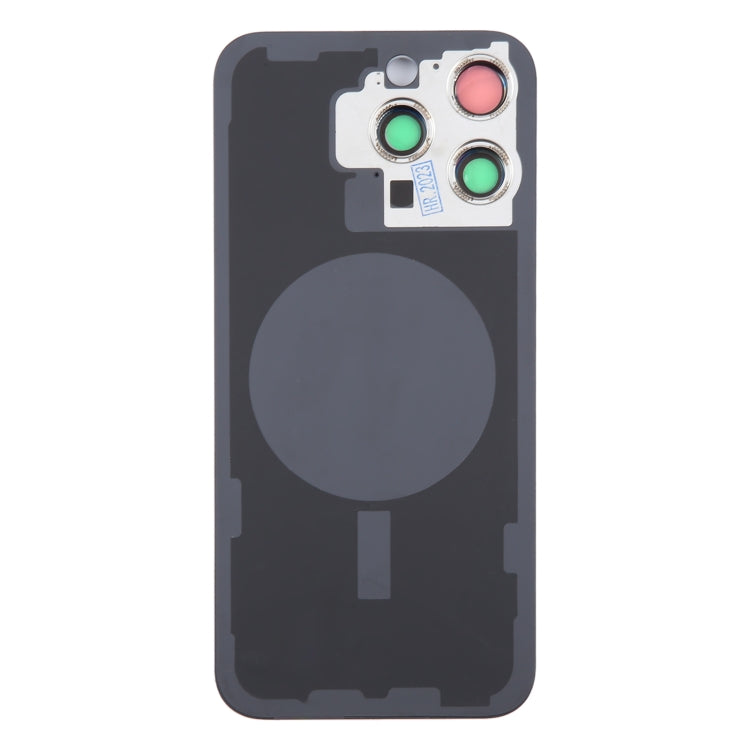 For iPhone 15 Pro Max Glass Battery Back Cover with Camera Lens Cover(Blue) - Back Cover by buy2fix | Online Shopping UK | buy2fix