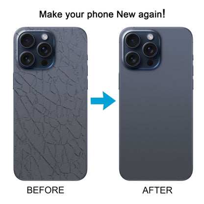 For iPhone 15 Pro Max Glass Battery Back Cover with Camera Lens Cover(Blue) - Back Cover by buy2fix | Online Shopping UK | buy2fix