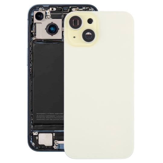For iPhone 15 Battery Back Cover with Camera Lens Frame + MagSafe Magnet(Yellow)