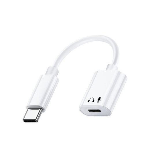 USB-C / Type-C to 8 Pin Audio Adapter Cable for iPhone 15 and Above Series (White) - Earphone Adapter by buy2fix | Online Shopping UK | buy2fix