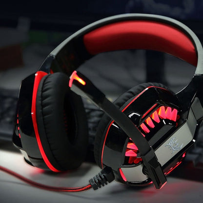 KOTION EACH G2000 Stereo Bass Gaming Headphone with Microphone & LED Light, For PS4, Smartphone, Tablet, Computer, Notebook(Red) by KOTION EACH