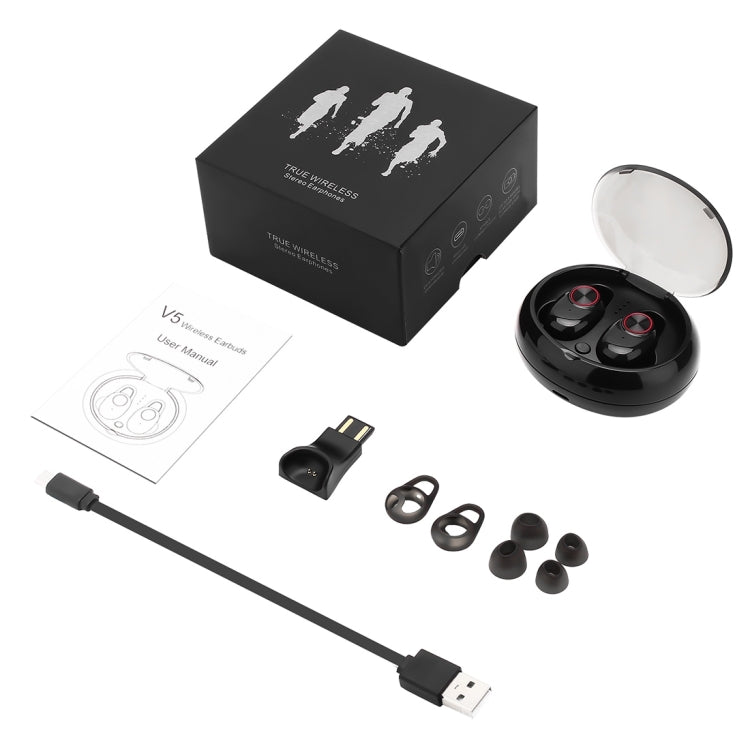 BTH-V5 DSP Noise Cancelling Earbuds Sports Wireless Bluetooth V5.0  Headset with Charging Case, Compatible with iPhone and Android(Black) - Bluetooth Earphone by buy2fix | Online Shopping UK | buy2fix