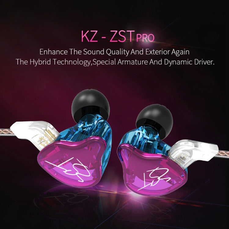 KZ ZST Circle Iron In-ear Mega Bass MP3 Dual Unit Earphone without Microphone (Colour) - In Ear Wired Earphone by KZ | Online Shopping UK | buy2fix