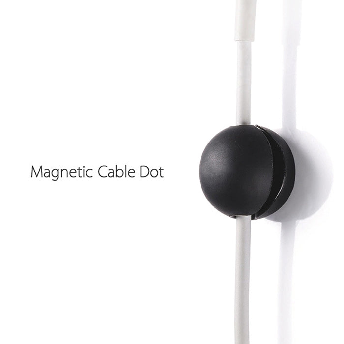 Magnetic Wire Take-up Cable Winder Magnetic Holder Desktop Storage(Black White) by buy2fix