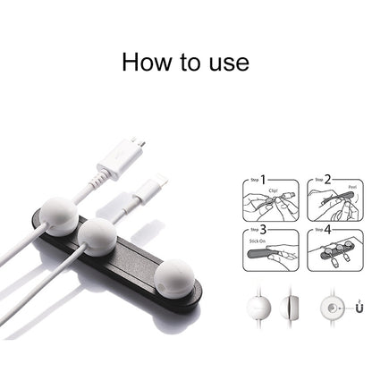 Magnetic Wire Take-up Cable Winder Magnetic Holder Desktop Storage(Black White) by buy2fix