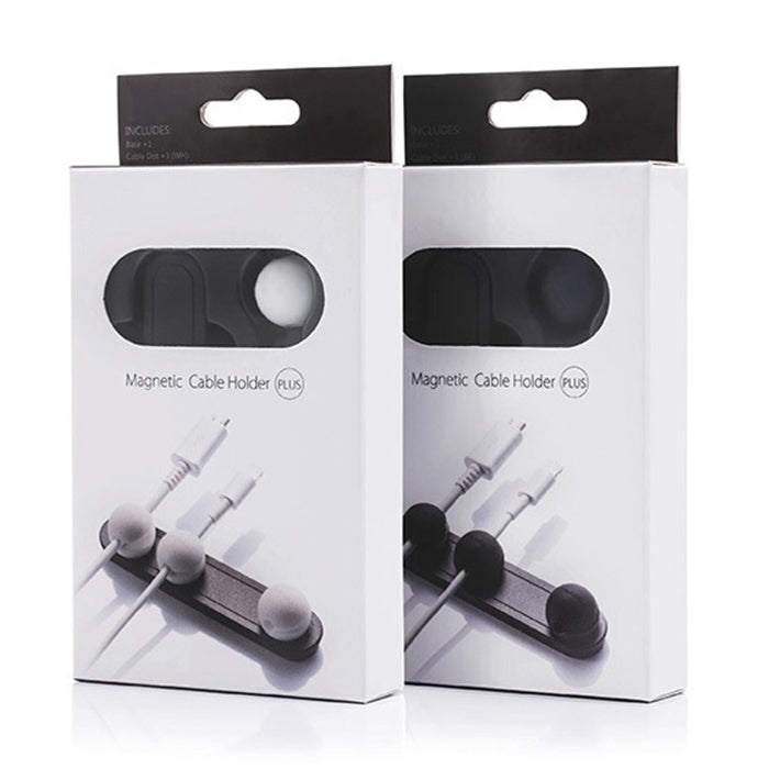 Magnetic Wire Take-up Cable Winder Magnetic Holder Desktop Storage(Black White) by buy2fix