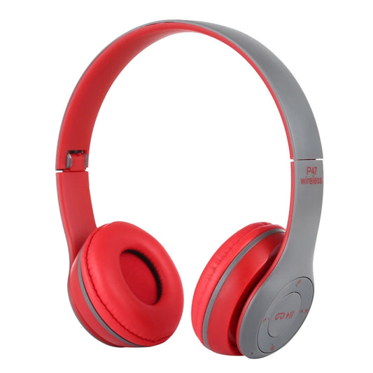 P47 Foldable Wireless Bluetooth Headphone with 3.5mm Audio Jack, Support MP3 / Call(Red) - Headset & Headphone by buy2fix | Online Shopping UK | buy2fix